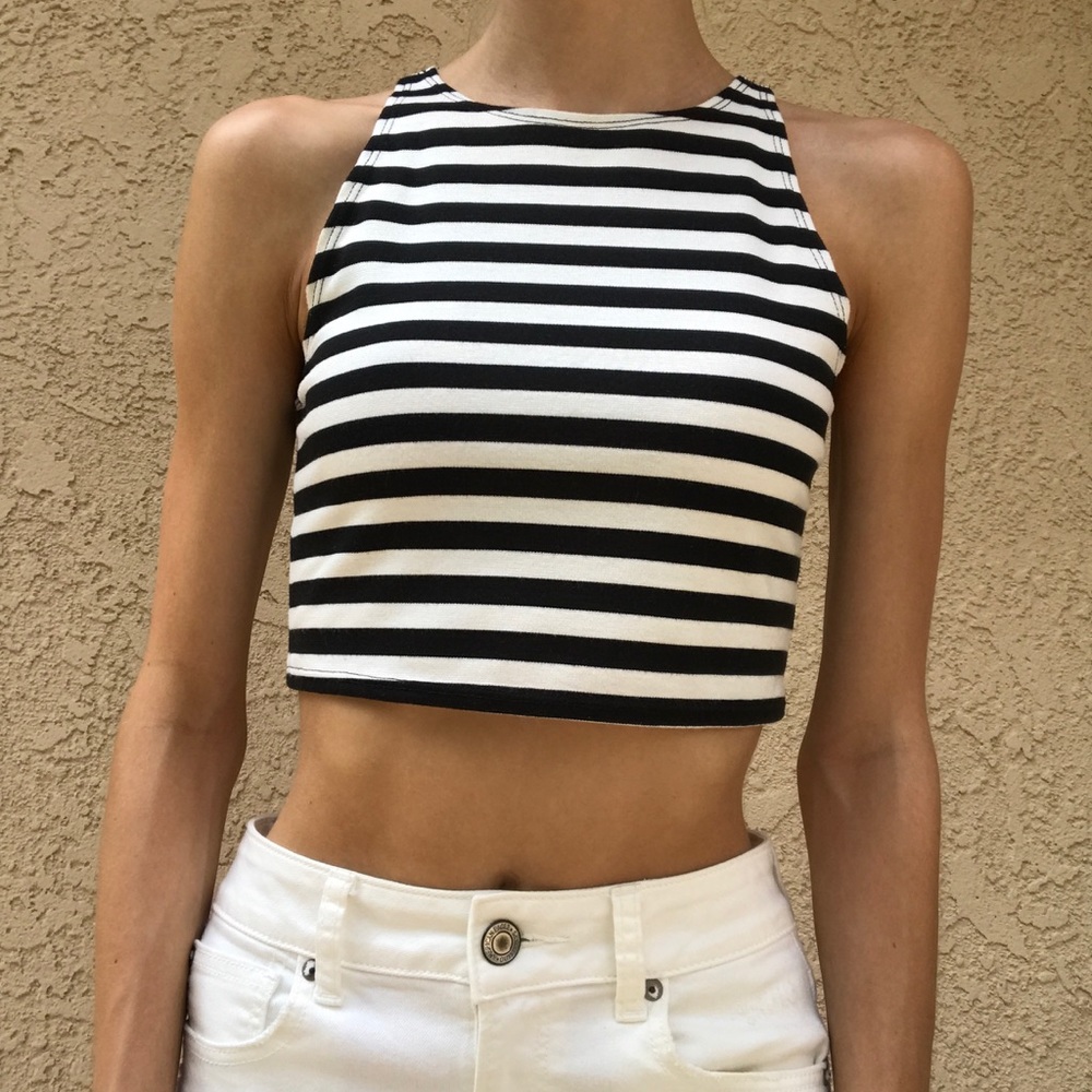 Striped Cropped Tank Top